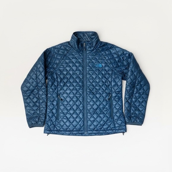 The North Face Jackets & Blazers - The North Face ThermoBall Blue Quilted Puffer Jacket Full Zip A7ZL Womens L
